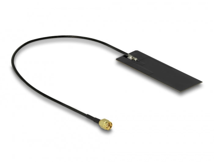 Delock WLAN WiFi 6 802.11 ac/ax/a/h/b/g/n Antenne RP-SMA Stecker 2 - 4 dBi 15 cm PCB intern Klebemontage