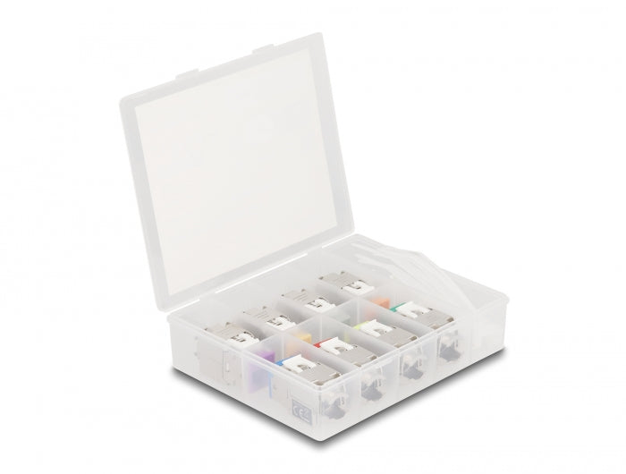 Delock Keystone Modul RJ45 Buchse zu LSA Cat.6A werkzeugfrei farbig Set 8 Stück