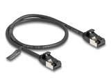 Delock RJ45 Kabel Stecker zu Stecker Cat.8.1 flexibel 0,5 m schwarz