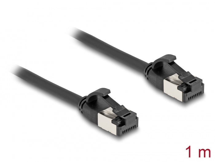 Delock RJ45 Kabel Stecker zu Stecker Cat.8.1 flexibel 1 m schwarz