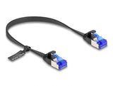 Delock RJ45 Flachband Patchkabel Stecker zu Stecker Cat.6A flexibel 0,25 m schwarz