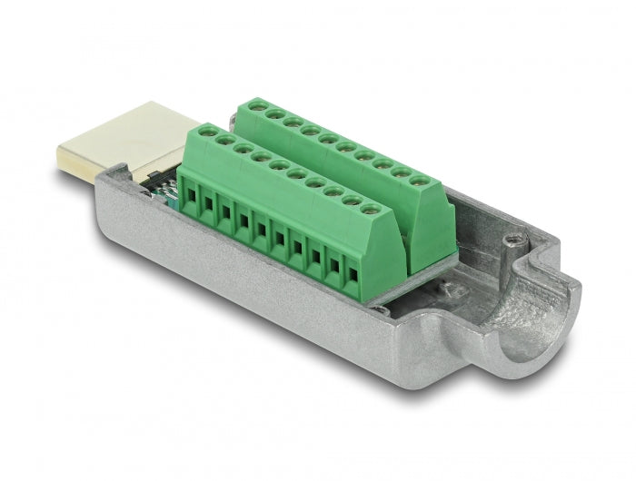 Delock HDMI-A Stecker zu Terminalblock mit Metall Gehäuse