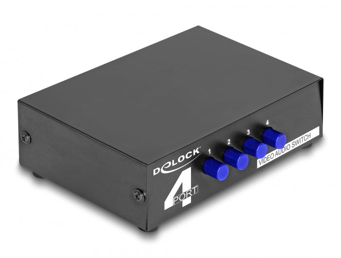 Delock Umschalter Audio / Video 4 Port manuell bidirektional