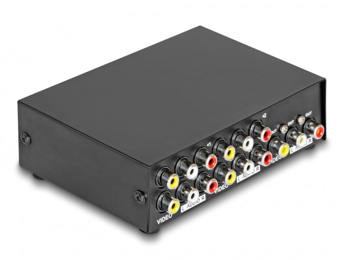 Delock Umschalter Audio / Video 4 Port manuell bidirektional