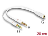 Delock Headset Adapter 1 x 3,5 mm 4 Pin Klinkenbuchse > 2 x 3,5 mm 3 Pin Klinkenstecker (iPhone)