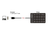 Delock USB Type-C™ Nummernblock 19 Tasten schwarz