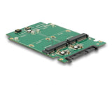 Delock 2.5″ Konverter SATA 22 Pin > 2 x mSATA mit RAID mit Gehäuse