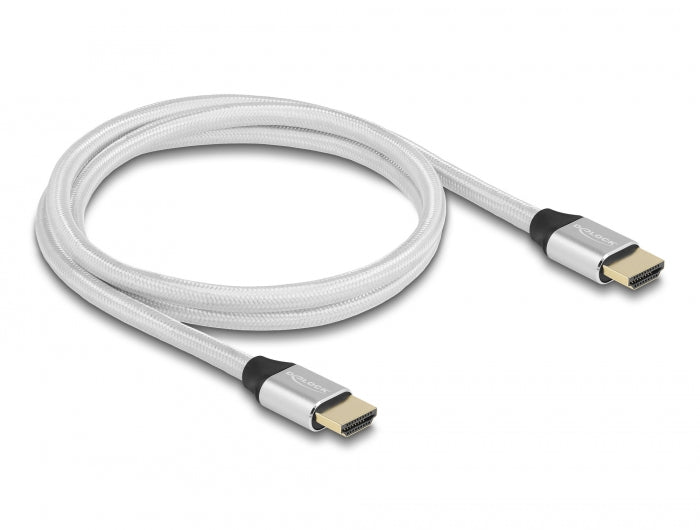 Delock Ultra High Speed HDMI Kabel 48 Gbps 8K 60 Hz silber 1 m zertifiziert