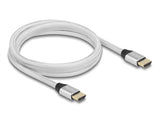 Delock Ultra High Speed HDMI Kabel 48 Gbps 8K 60 Hz silber 2 m zertifiziert