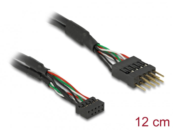 Delock Kabel USB 2.0 Pfostenbuchse 2,00 mm 10 Pin > USB 2.0 Pfostenstecker 2,54 mm 10 Pin 12 cm