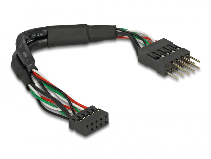 Delock Kabel USB 2.0 Pfostenbuchse 2,00 mm 10 Pin > USB 2.0 Pfostenstecker 2,54 mm 10 Pin 12 cm