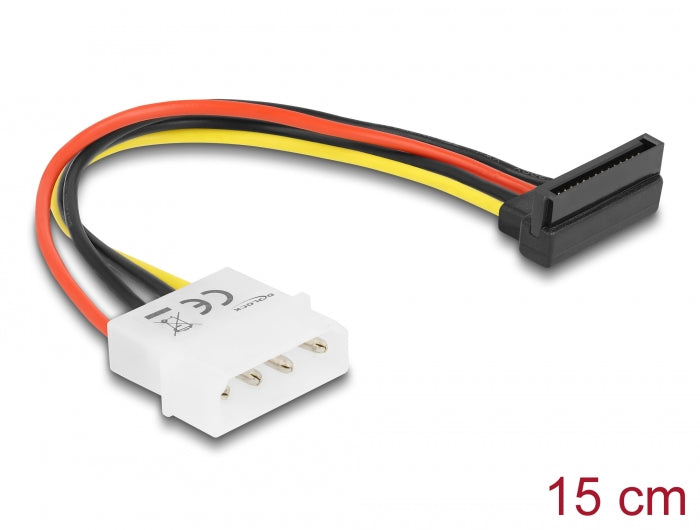 Delock Kabel SATA 15 Pin HDD zu 4 Pin Stecker – gewinkelt
