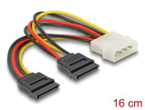 Delock Kabel SATA 15 Pin HDD 2 x zu 4 Pin Stecker
