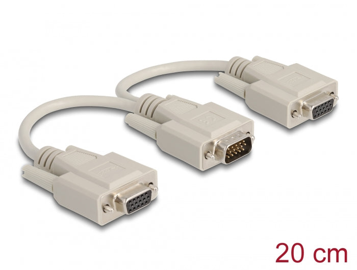 Delock Adapter VGA Stecker > 2 x VGA Buchse 20 cm