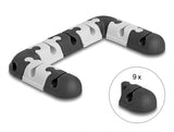 Delock Kabelhalter selbstklebend modular Set 9 Stück schwarz / grau