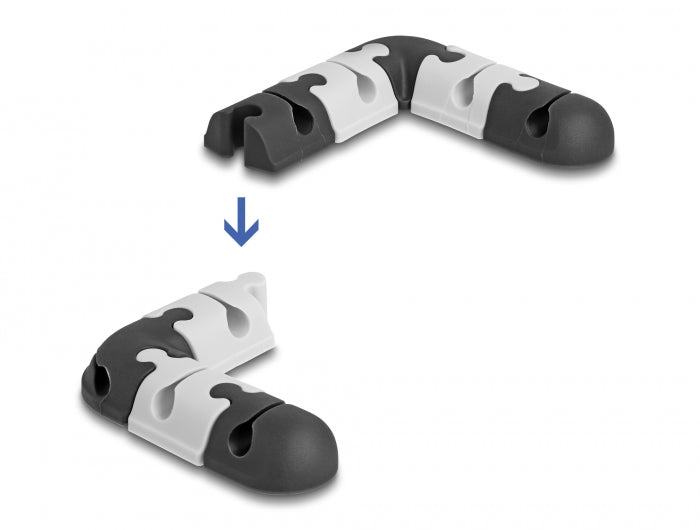 Delock Kabelhalter selbstklebend modular Set 9 Stück schwarz / grau