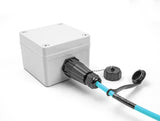 Delock LWL Kabel LC Duplex zu LC Duplex mit Verschlusskappe Multimode OM3 IP68 staub- und wasserdicht 2 m