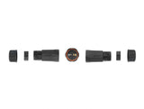 Delock Kabelverbinder für Außenbereich 2 Pin, IP68 wasserdicht, schraubbar, Kabeldurchmesser 4,5 - 7,5 mm schwarz