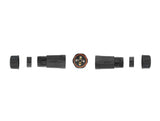 Delock Kabelverbinder für Außenbereich 4 Pin, IP68 wasserdicht, schraubbar, Kabeldurchmesser 4,5 - 7,5 mm schwarz