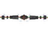 Delock Kabelverbinder für Außenbereich 4 Pin, IP68 wasserdicht, schraubbar, Kabeldurchmesser 4,5 - 7,5 mm schwarz