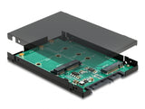 Delock 2.5″ Konverter SATA 22 Pin > 1 x M.2 Key B + 1 x mSATA - 9,5 mm