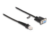 Delock Spiralkabel RJ50 Stecker zu D-Sub 9 Buchse 1,5 m schwarz