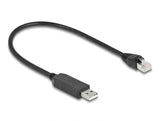Delock Serielles Anschlusskabel mit FTDI Chipsatz, USB 2.0 Typ-A Stecker zu RS-232 RJ45 Stecker 25 cm schwarz