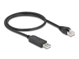 Delock Serielles Anschlusskabel mit FTDI Chipsatz, USB 2.0 Typ-A Stecker zu RS-232 RJ45 Stecker 50 cm schwarz