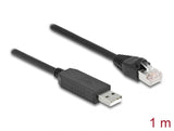 Delock Serielles Anschlusskabel mit FTDI Chipsatz, USB 2.0 Typ-A Stecker zu RS-232 RJ45 Stecker 1 m schwarz