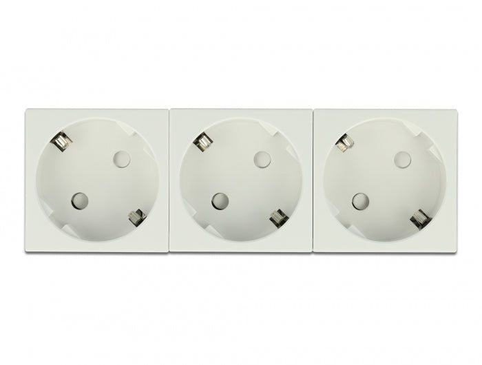Delock Easy 45 Schutzkontakt-Steckdose 3-fach 45°-Anordnung 45 x 45 mm