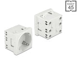 Delock Easy 45 Schutzkontakt-Steckdose 45°-Anordnung erweiterbar 45 x 45 mm