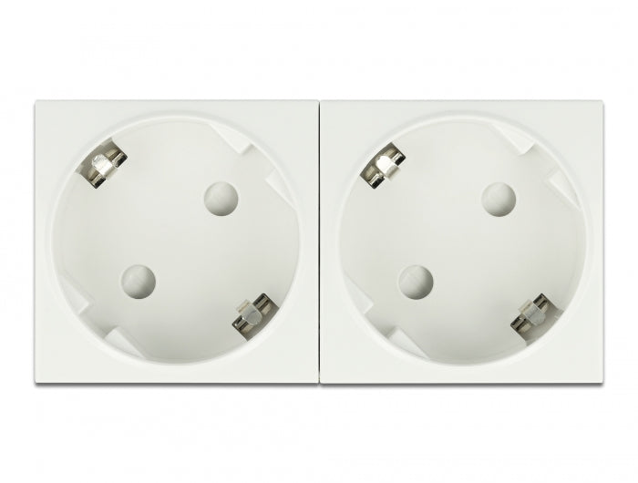 Delock Easy 45 Schutzkontakt-Steckdose 45°-Anordnung 2-fach erweiterbar 45 x 45 mm