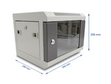 Delock 10″ Netzwerkschrank mit Glastür 4 HE grau