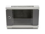 Delock 10″ Netzwerkschrank mit Glastür 4 HE grau