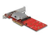 Delock PCI Express x8 Karte zu 2 x intern NVMe M.2 Key M - Low Profile Formfaktor