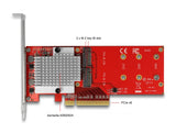 Delock PCI Express x8 Karte zu 2 x intern NVMe M.2 Key M - Low Profile Formfaktor