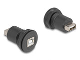 Delock USB 2.0 Typ-B zu USB 2.0 Typ-A Einbaubuchse schwarz