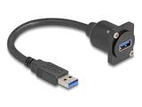Delock D-Typ USB 5 Gbps Kabel Typ-A Stecker zu Typ-A Buchse schwarz 20 cm
