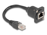Delock D-Typ RJ45 Kabel Stecker zu Buchse Cat.5e schwarz 20 cm