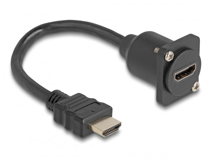 Delock D-Typ HDMI Kabel Stecker zu Buchse schwarz 20 cm