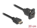 Delock D-Typ HDMI Kabel Stecker zu Buchse schwarz 20 cm