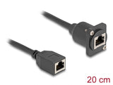Delock D-Typ RJ45 Kabel Buchse zu Buchse Cat.5e schwarz 20 cm