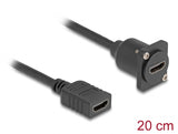 Delock D-Typ HDMI Kabel Buchse zu Buchse schwarz 20 cm