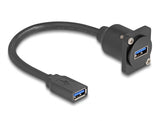 Delock D-Typ USB 5 Gbps Kabel Typ-A Buchse zu Typ-A Buchse schwarz 20 cm