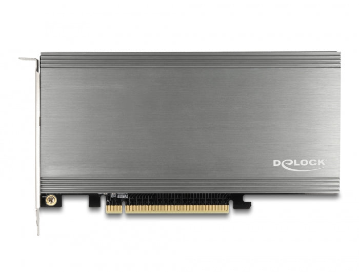 Delock PCI Express x16 Karte zu 4 x intern NVMe M.2 Key M mit Kühlkörper und Lüfter - Bifurcation