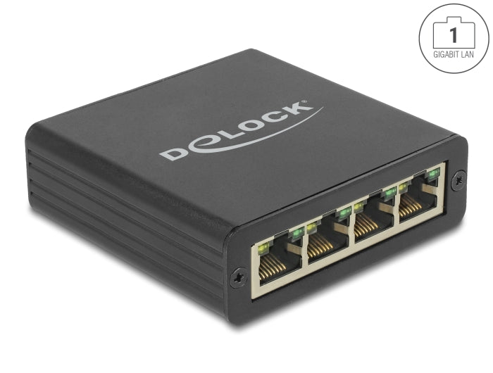 Delock USB Typ-B Netzwerk Adapter Gigabit LAN 4 x RJ45