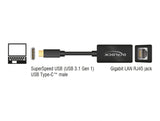 Delock USB Type-C™ Netzwerk Adapter Gigabit LAN 1 x RJ45 kompakt schwarz ASIX