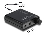 Delock Tragbarer Stereo Kopfhörer-Verstärker mit zwei Ausgängen und Bass-Boost