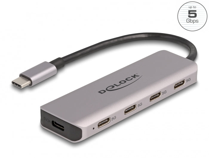 Delock USB 5 Gbps 4 Port USB Type-C™ Hub mit USB Type-C™ Anschluss