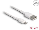 Delock USB Ladekabel für iPhone™, iPad™, iPod™ weiß 30 cm